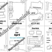 Faltheft: Monat April (mit Linien)