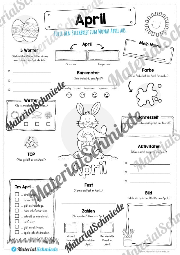 Steckbrief: Monat April (Vorschau)