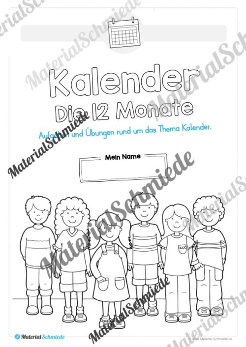Arbeitsheft Kalender: Die 12 Monate (Arbeitsblatt 01)