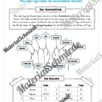 Arbeitsheft Kalender: Die 12 Monate (Arbeitsblatt 02)