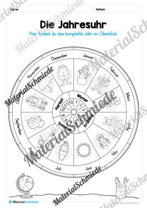 Arbeitsheft Kalender: Die 12 Monate (Arbeitsblatt 03) Arbeitsheft Kalender: Die 12 Monate (Arbeitsblatt 03)