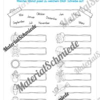 Arbeitsheft Kalender: Die 12 Monate (Arbeitsblatt 08)