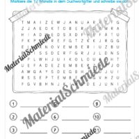 Arbeitsheft Kalender: Die 12 Monate (Arbeitsblatt 09)
