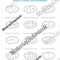 Arbeitsheft Kalender: Die 12 Monate (Arbeitsblatt 12)