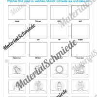 Arbeitsheft Kalender: Die 12 Monate (Arbeitsblatt 15)