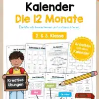 Arbeitsheft Kalender: Die 12 Monate (14 Arbeitsblätter)