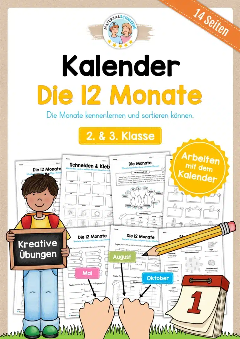 Arbeitsheft Kalender: Die 12 Monate (14 Arbeitsblätter) Arbeitsheft Kalender: Die 12 Monate (14 Arbeitsblätter)