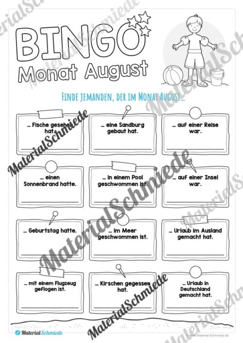 Bingo: Monat August (Vorschau)