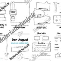 Faltheft: Monat August (ohne Linien)