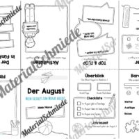 Faltheft: Monat August (mit Linien)