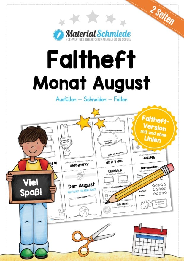 Faltheft: Monat August