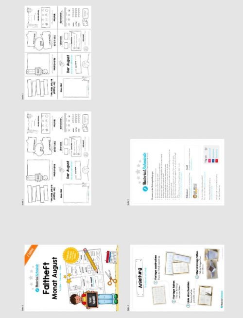 Faltheft: Monat August (Überblick)
