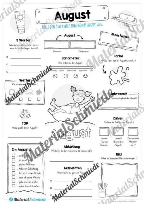 Steckbrief: Monat August (Vorschau)