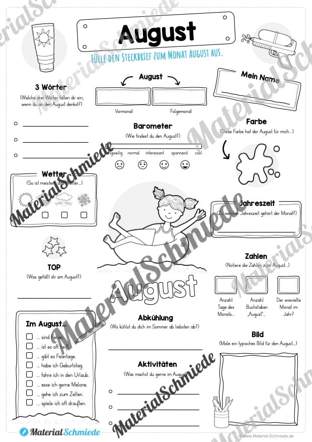 Steckbrief: Monat August (Vorschau)