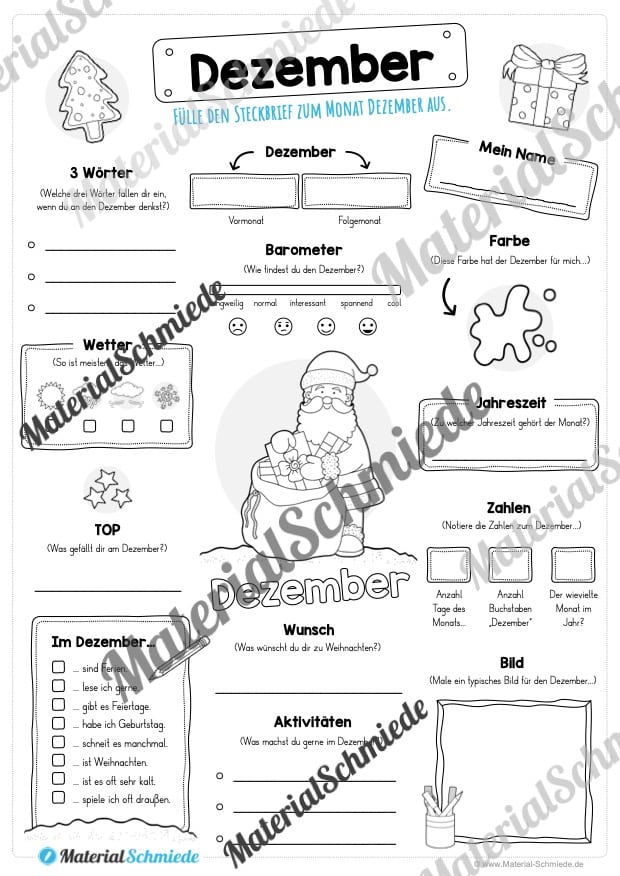 Steckbrief: Monat Dezember (Vorschau)