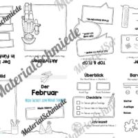 Faltheft: Monat Februar (ohne Linien)