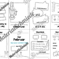 Faltheft: Monat Februar (mit Linien)