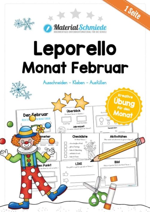 Leporello Monat Februar