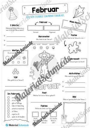 Steckbrief: Monat Februar (Vorschau)