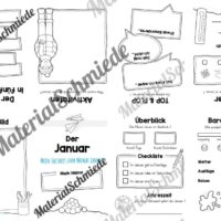 Faltheft: Monat Januar (ohne Linien)