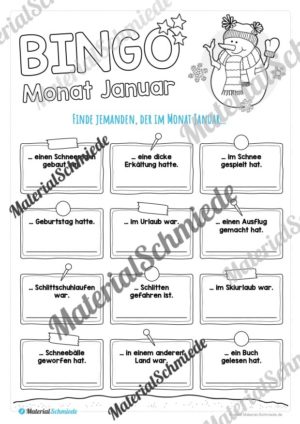 Bingo: Monat Januar (Vorschau)