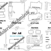 Faltheft: Monat Juli (ohne Linien)