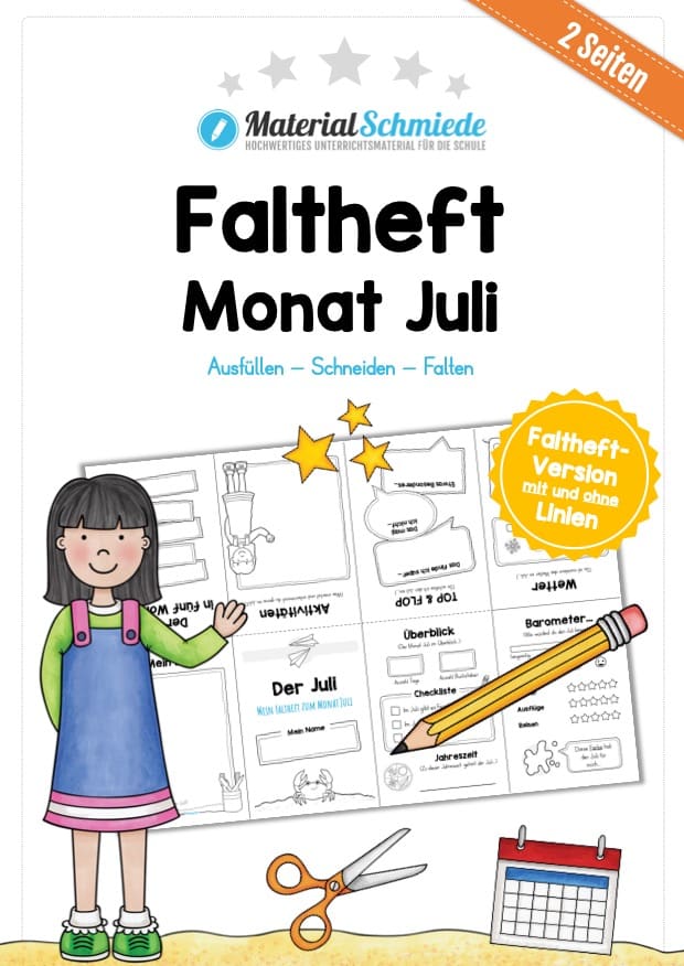 Faltheft: Monat Juli