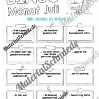 Bingo: Monat Juli (Vorschau)