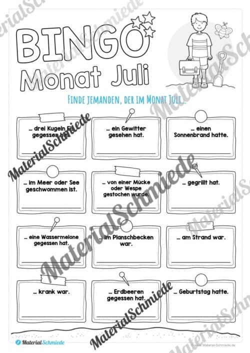 Bingo: Monat Juli (Vorschau)