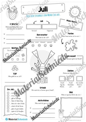 Steckbrief: Monat Juli (Vorschau)