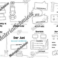 Faltheft: Monat Juni (ohne Linien)