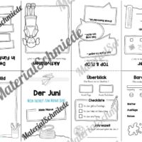 Faltheft: Monat Juni (mit Linien)