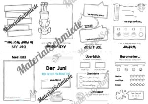 Faltheft: Monat Juni (mit Linien)