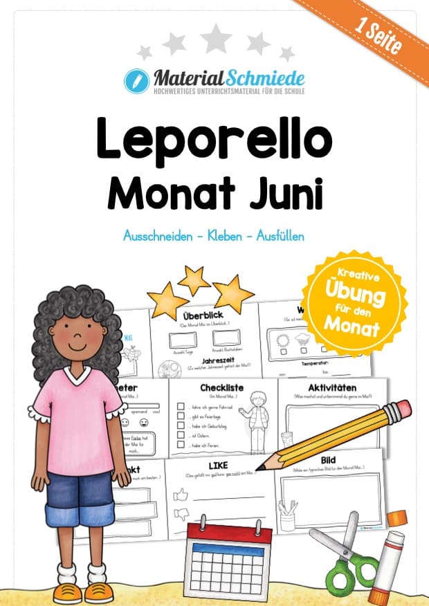 Leporello Monat Juni