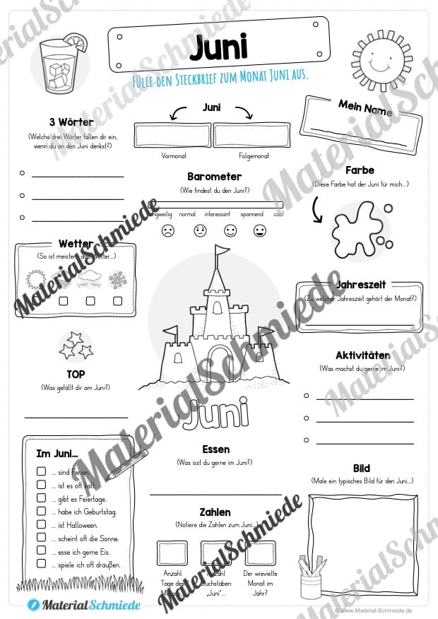 Steckbrief: Monat Juni (Vorschau)
