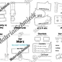 Faltheft: Monat März (ohne Linien)