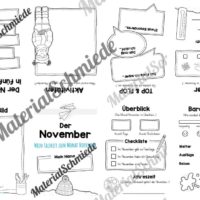 Faltheft: Monat November (ohne Linien)