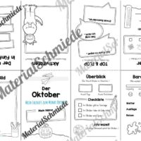 Faltheft: Monat Oktober (mit Linien)