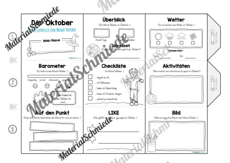 Leporello Monat Oktober (Vorschau)