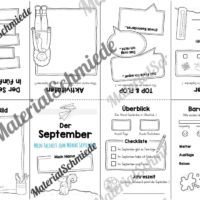 Faltheft: Monat September (mit Linien)