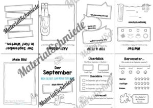 Faltheft: Monat September (mit Linien)