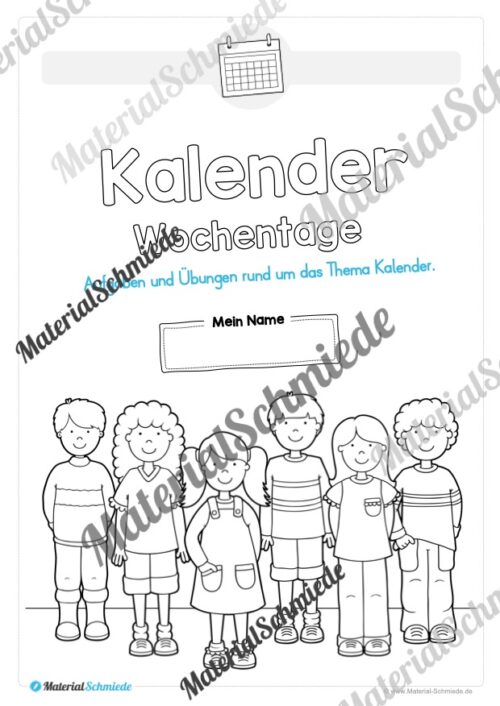 Kalender: Thema Wochentage (Arbeitsblatt 01)