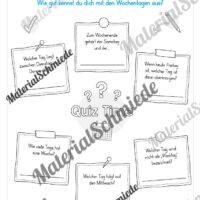 Kalender: Thema Wochentage (Arbeitsblatt 08)