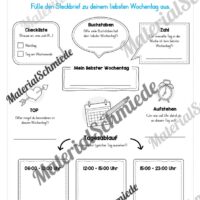 Kalender: Thema Wochentage (Arbeitsblatt 09)