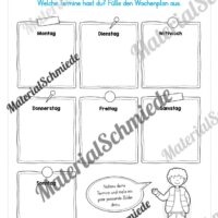 Kalender: Thema Wochentage (Arbeitsblatt 10)