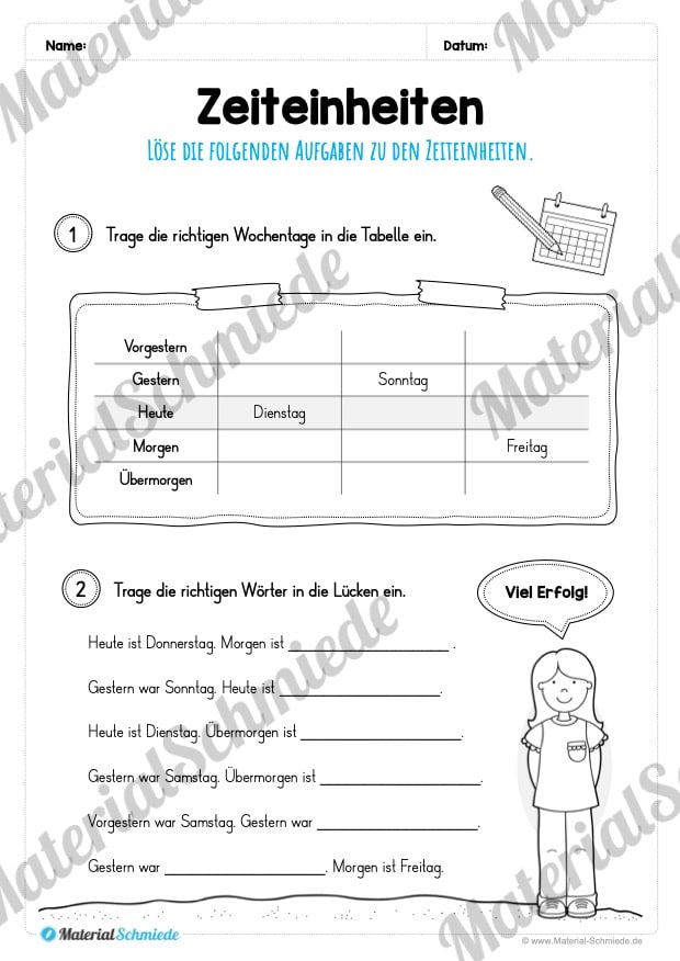 Kalender – Thema Wochentage (Vorschau 06)