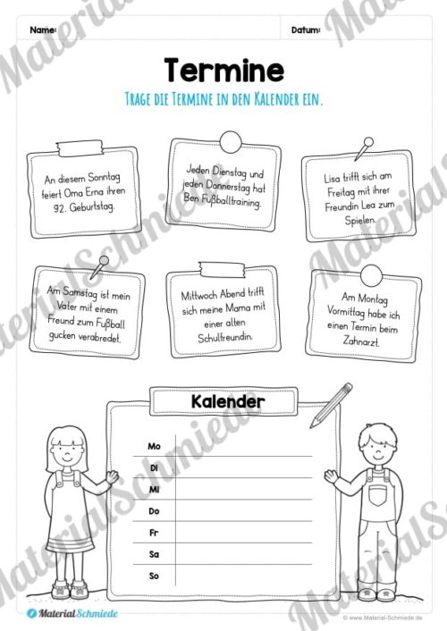 Kalender - Thema Wochentage (Vorschau 07)