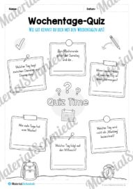 Kalender: Thema Wochentage (10 Arbeitsblätter)