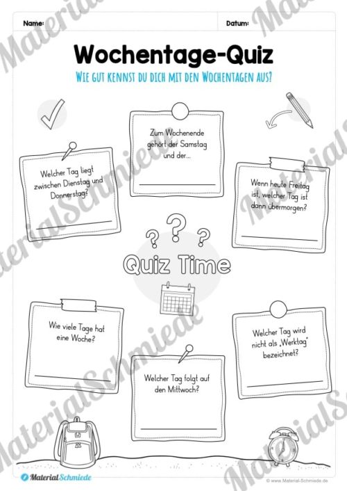 Kalender - Thema Wochentage (Vorschau 08)