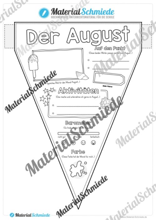 Wimpel: Monat August (Vorschau)